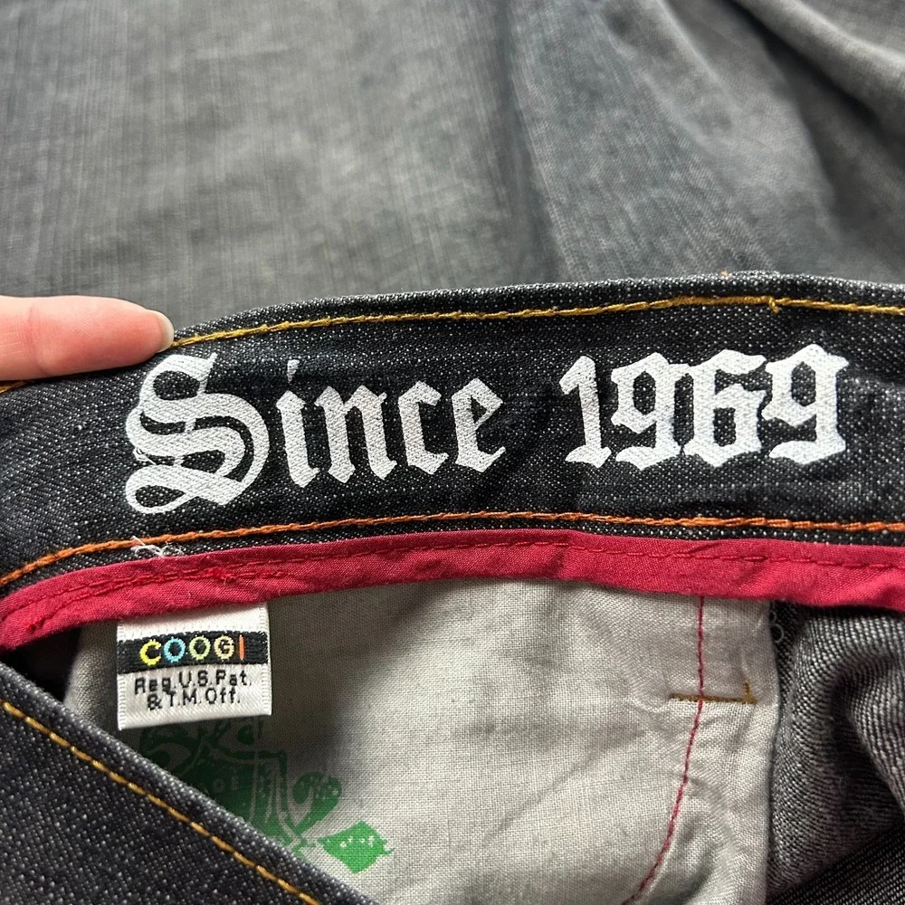 Coogie Heritage Jeans Mens 38x34 Baggy Patches Hip Hop Retro Y2K Street